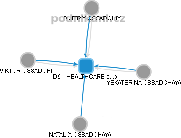 D&K HEALTHCARE s.r.o. - náhled vizuálního zobrazení vztahů obchodního rejstříku