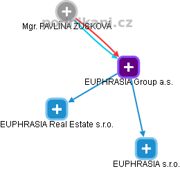 EUPHRASIA Group a.s. - náhled vizuálního zobrazení vztahů obchodního rejstříku