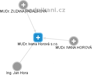 MUDr. Ivana Horová s.r.o. - náhled vizuálního zobrazení vztahů obchodního rejstříku