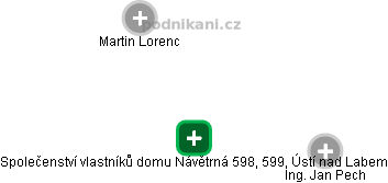 Společenství vlastníků domu Návětrná 598, 599, Ústí nad Labem - náhled vizuálního zobrazení vztahů obchodního rejstříku