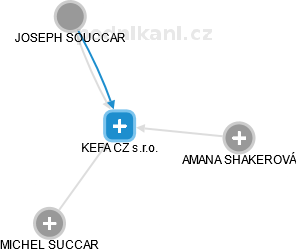 KEFA CZ s.r.o. - náhled vizuálního zobrazení vztahů obchodního rejstříku