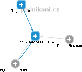 Trigorn Services CZ s.r.o. - náhled vizuálního zobrazení vztahů obchodního rejstříku