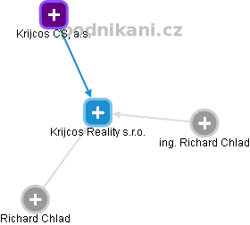 Krijcos Reality s.r.o. - náhled vizuálního zobrazení vztahů obchodního rejstříku