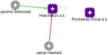 Hyacinthus a.s. - náhled vizuálního zobrazení vztahů obchodního rejstříku