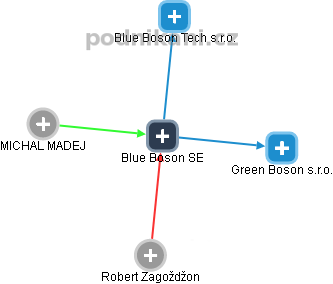 Blue Boson SE - náhled vizuálního zobrazení vztahů obchodního rejstříku