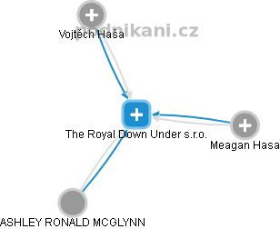 The Royal Down Under s.r.o. - náhled vizuálního zobrazení vztahů obchodního rejstříku