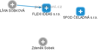 FLEXI IDEAS s.r.o. - náhled vizuálního zobrazení vztahů obchodního rejstříku