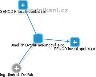 Jindřich Dvořák holdingová s.r.o. - náhled vizuálního zobrazení vztahů obchodního rejstříku