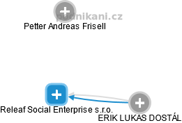 Releaf Social Enterprise s.r.o. - náhled vizuálního zobrazení vztahů obchodního rejstříku