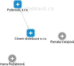 Cinem distribuce s.r.o. - náhled vizuálního zobrazení vztahů obchodního rejstříku