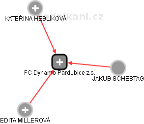 FC Dynamo Pardubice z.s. - náhled vizuálního zobrazení vztahů obchodního rejstříku