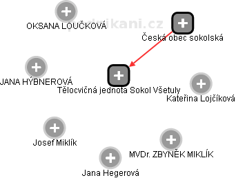 Tělocvičná jednota Sokol Všetuly - náhled vizuálního zobrazení vztahů obchodního rejstříku