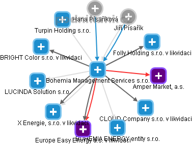 Bohemia Management Services s.r.o. - náhled vizuálního zobrazení vztahů obchodního rejstříku
