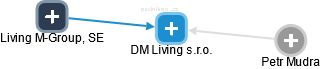 DM Living s.r.o. - náhled vizuálního zobrazení vztahů obchodního rejstříku