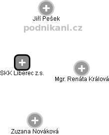 SKK Liberec z.s. - náhled vizuálního zobrazení vztahů obchodního rejstříku