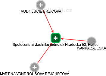Společenství vlastníků jednotek Hradecká 53, Holice - náhled vizuálního zobrazení vztahů obchodního rejstříku
