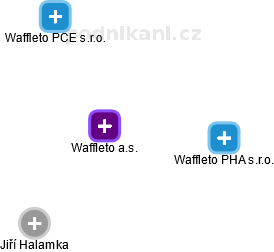 Waffleto a.s. - náhled vizuálního zobrazení vztahů obchodního rejstříku