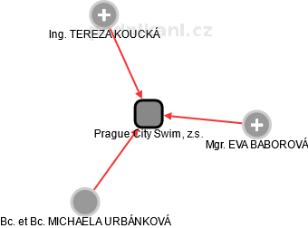 Prague City Swim, z.s. - náhled vizuálního zobrazení vztahů obchodního rejstříku