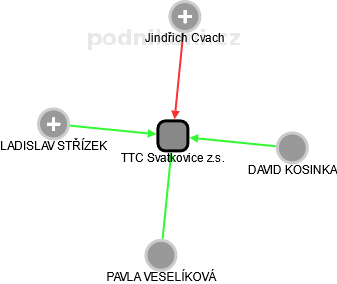 TTC Svatkovice z.s. - náhled vizuálního zobrazení vztahů obchodního rejstříku