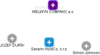 Savarin HoldCo, s.r.o. - náhled vizuálního zobrazení vztahů obchodního rejstříku
