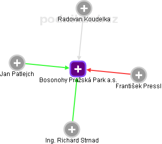 Bosonohy Pražská Park a.s. - náhled vizuálního zobrazení vztahů obchodního rejstříku