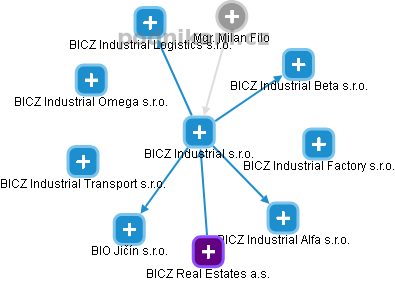 BICZ Industrial s.r.o. - náhled vizuálního zobrazení vztahů obchodního rejstříku