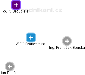 VAFO Brands s.r.o. - náhled vizuálního zobrazení vztahů obchodního rejstříku