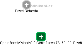 Společenství vlastníků Čermákova 76, 78, 80, Plzeň - náhled vizuálního zobrazení vztahů obchodního rejstříku