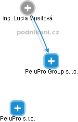 PeluPro Group s.r.o. - náhled vizuálního zobrazení vztahů obchodního rejstříku