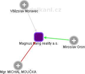 Magnus bang reality a.s. - náhled vizuálního zobrazení vztahů obchodního rejstříku