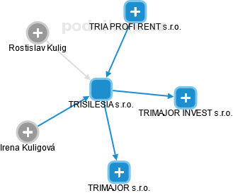 TRISILESIA s.r.o. - náhled vizuálního zobrazení vztahů obchodního rejstříku