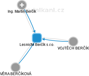 Lesnictví Berčík s.r.o. - náhled vizuálního zobrazení vztahů obchodního rejstříku