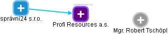 Profi Resources a.s. - náhled vizuálního zobrazení vztahů obchodního rejstříku