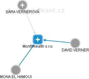 Monfit health s.r.o. - náhled vizuálního zobrazení vztahů obchodního rejstříku