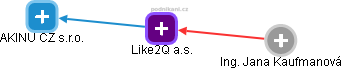 Like2Q a.s. - náhled vizuálního zobrazení vztahů obchodního rejstříku