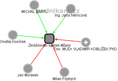 Zkrášlovací spolek Mžany - náhled vizuálního zobrazení vztahů obchodního rejstříku