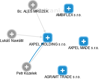 AXPEL HOLDING s.r.o. - náhled vizuálního zobrazení vztahů obchodního rejstříku