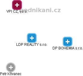 LDP REALITY s.r.o. - náhled vizuálního zobrazení vztahů obchodního rejstříku