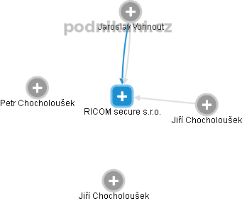 RICOM secure s.r.o. - náhled vizuálního zobrazení vztahů obchodního rejstříku