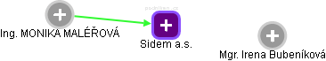 Sidem a.s. - náhled vizuálního zobrazení vztahů obchodního rejstříku