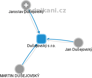 Dušejovský s.r.o. - náhled vizuálního zobrazení vztahů obchodního rejstříku