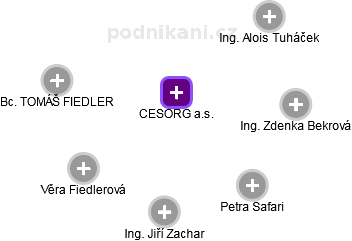 CESORG a.s. - náhled vizuálního zobrazení vztahů obchodního rejstříku