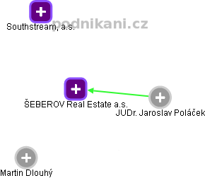 ŠEBEROV Real Estate a.s. - náhled vizuálního zobrazení vztahů obchodního rejstříku
