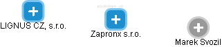 Zapronx s.r.o. - náhled vizuálního zobrazení vztahů obchodního rejstříku