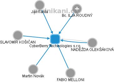 CyberBerry Technologies s.r.o. - náhled vizuálního zobrazení vztahů obchodního rejstříku