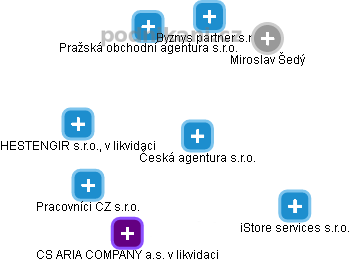 Česká agentura s.r.o. - náhled vizuálního zobrazení vztahů obchodního rejstříku