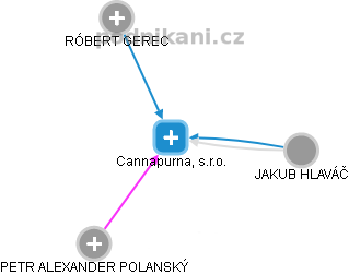 Cannapurna, s.r.o. - náhled vizuálního zobrazení vztahů obchodního rejstříku