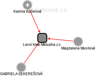 Lesní klub Meluzína z.s. - náhled vizuálního zobrazení vztahů obchodního rejstříku