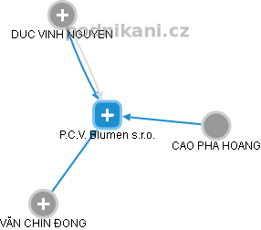P.C.V. Blumen s.r.o. - náhled vizuálního zobrazení vztahů obchodního rejstříku