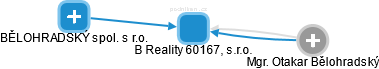 B Reality 60167, s.r.o. - náhled vizuálního zobrazení vztahů obchodního rejstříku